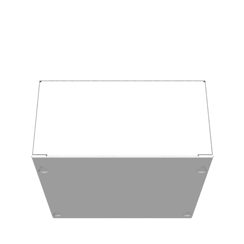 8x4X8 Screw Cover Type 1 UL Steel No KO Gray Cover w/ Teardrop Slots Holes In Back