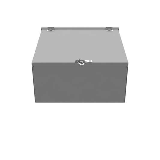 12x6x12 Hinge Cover Type 3R UL Listed Steel No Knockouts ANSI 61 Gray Formed Hinges Padlocking Flip Latch Emboss Mounting Holes In Back