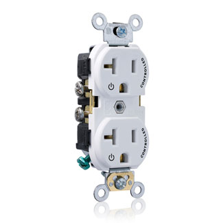 20 Amp Duplex Receptacle/Outlet, Commercial Grade, Self-Grounding
