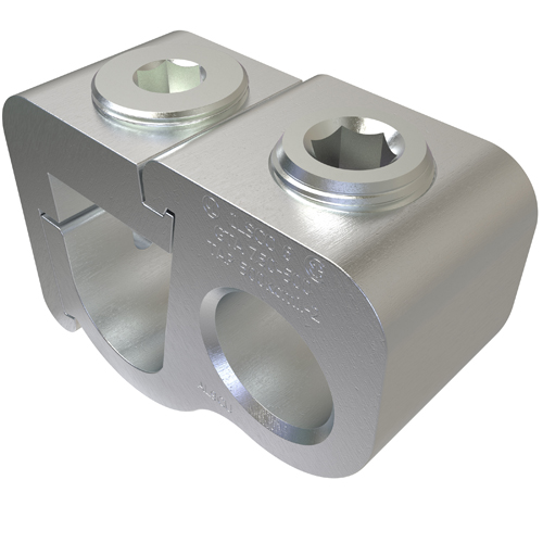 Aluminum Parallel Tap Connector, Dual Rated, Main Conductor Range 750-500, Tap Range 500-2, Tin Plated, UL, CSA