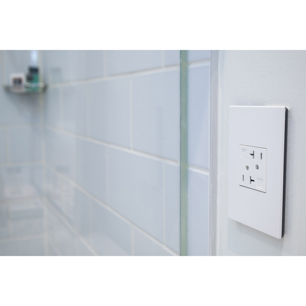adorne® Gloss White 1-Gang+ Screwless Wall Plate with Microban®