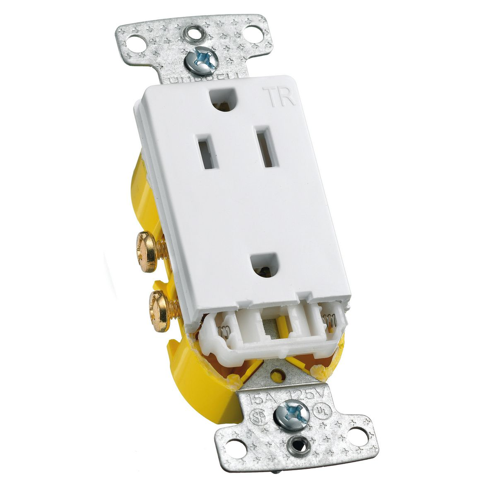 15A Receptacle Duplex Decorator Tamper-Resistant, 125V White