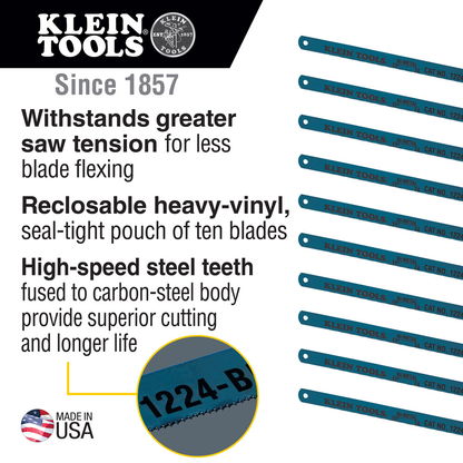 Bi-Metal Blades, 24 TPI, 12-Inch, 10-Pack