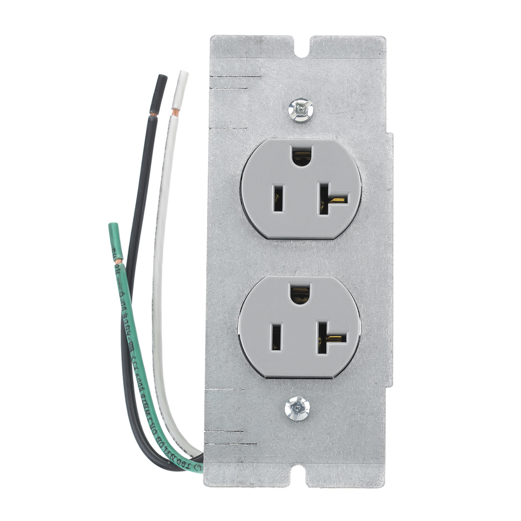 2, 4, & 6-Gang Series, Pre-Wired Device Plate, CR20GRY with 8" Stranded Wire