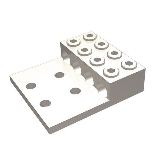Aluminum Universal Terminal, 4 Conductor, 4 Hole, 2 AWG (Str)-600 kcmil, 1/2" Stud, 1.75" Stud Hole Spacing, 8 Screws, Al/Cu Rated, Tin Plated