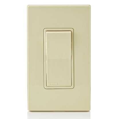 15 Amp Decora Rocker Single-Pole Switch, Grounding, Ivory