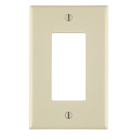 1-Gang Decora/GFCI Device Wallplate, Midway Size, Thermoset, Light Almond