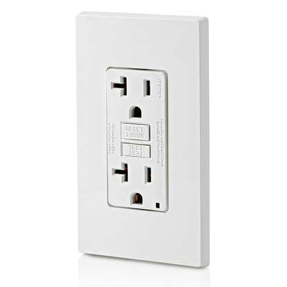 20 Amp, Self Test, Non Tamper-Resistant GFCI Outlet with LED Indicator Light