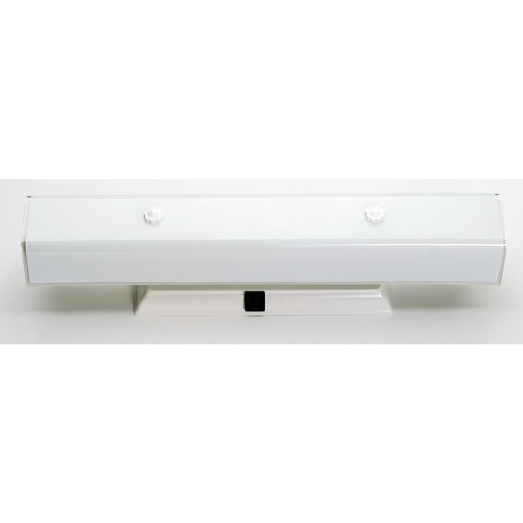 4 Light - 24" Vanity with White "U" Channel Glass with Convenience Outlet - White Finish