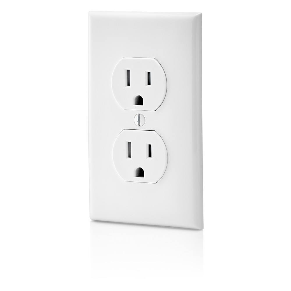 15 Amp Tamper-Resistant Duplex Outlet/Receptacle, Grounding, Light White