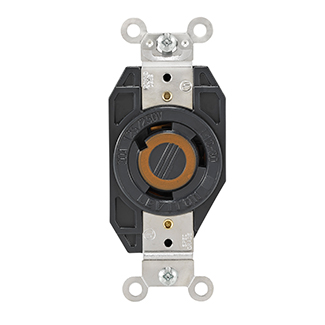 30 Amp, 125/250 Volt, Flush Mount Locking Receptacle, Industrial Grade
