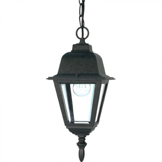 Briton - 1 Light 10" Hanging Lantern with Clear Glass - Textured Black Finish