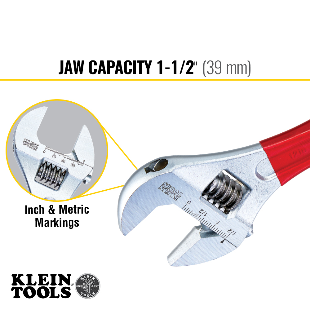 Adjustable Wrench Extra Capacity, 12-Inch