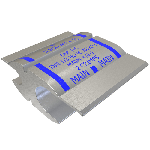 Aluminum Compression Tap, Main Range 4/0-1, Tap Range 1-6, Tin Plated, UL