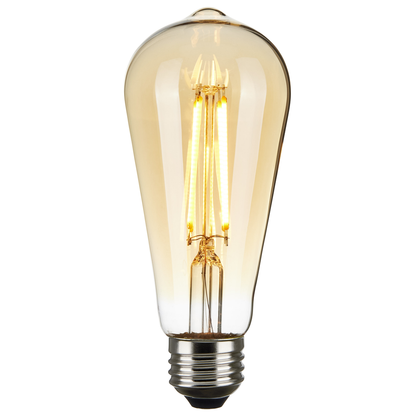 4.5 Watt ST19 LED; Transparent Amber; Medium base; 2000K; 350 Lumens; 120 Volt