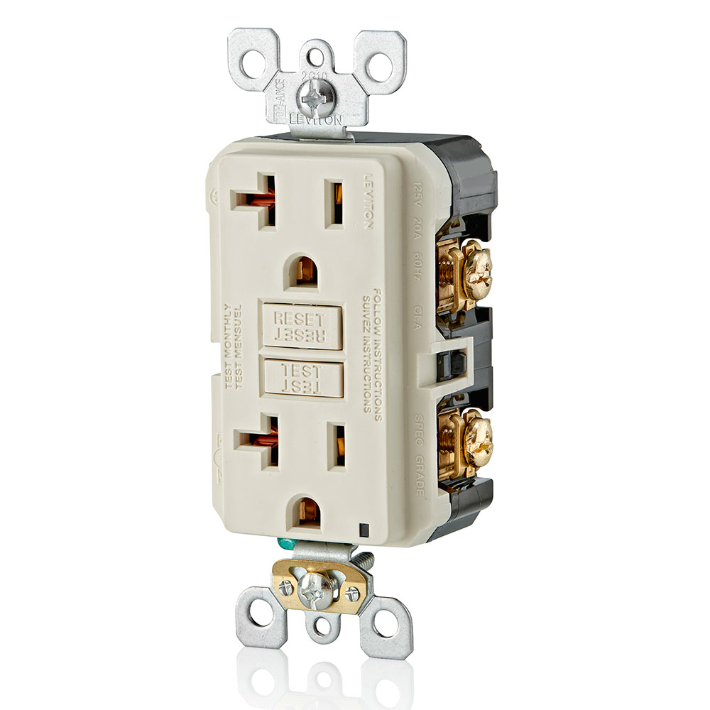 20 Amp, Self Test, Non Tamper-Resistant GFCI Outlet with LED Indicator Light