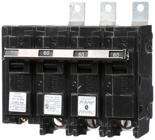 BREAKER 60A 3P 240V 10K BL 120V SHUNT