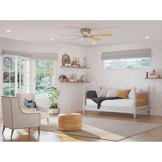 AirPro Hugger 52" 5-Blade ceiling fan in Brushed Nickel