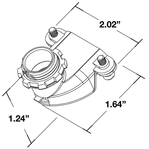 90° Flex Duplex Box Connectors - Zinc Die Cast 3/8"