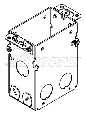 3" X 2" Gangable Switch Boxes 1-1/2" Deep with NM Clamps