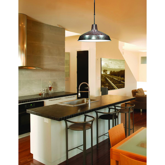 1 Light - 16" Pendant with Warehouse Shade - Old Bronze Finish