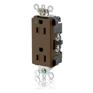 15 Amp Decora Plus Duplex Receptacle/Outlet, Hospital Grade, Tamper-Resistant, Self-Grounding