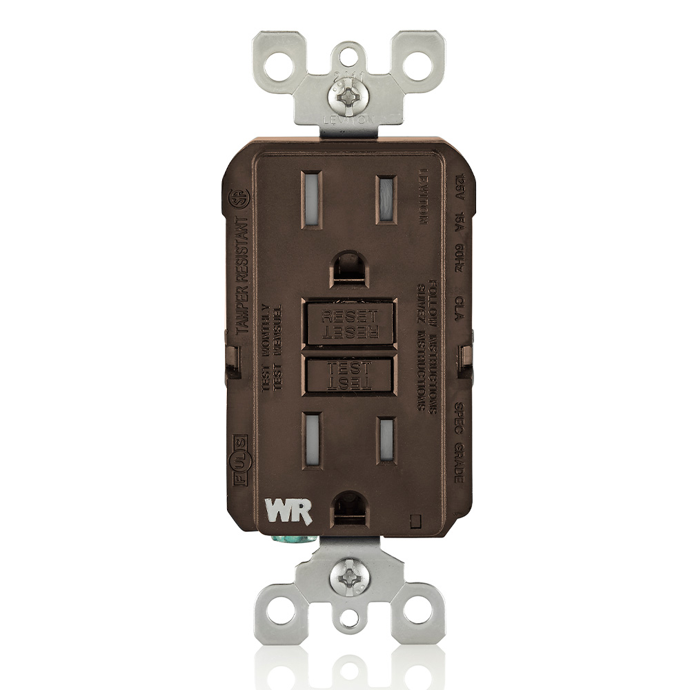 15 Amp GFCI Weather-Resistant Outlet, Self Test, Tamper-Resistant with LED Indicator Light