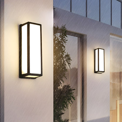 [Open-Box] Warm White Rectangle LED Waterproof Motion Sensor Black Modern Wall Sconce Lighting