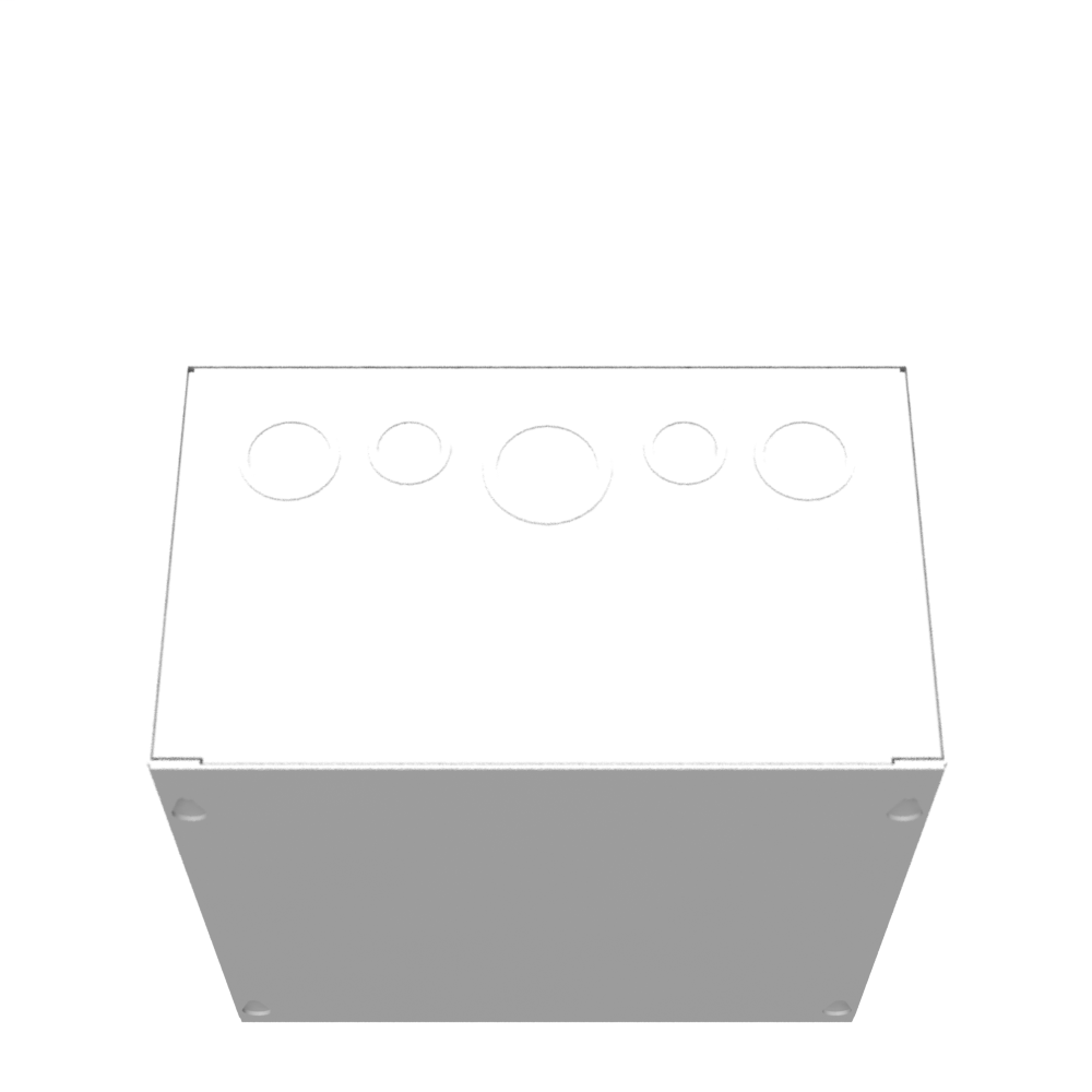 10x6x10 Screw Cover Type 1 UL Steel KOs Gray Cover w/Teardrop Slots Holes In Back