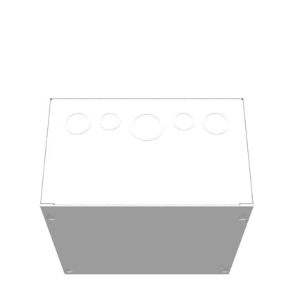 10x6x10 Screw Cover Type 1 UL Steel KOs Gray Cover w/Teardrop Slots Holes In Back