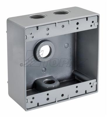 3/4" 4 Hole Double Gang Weatherproof Box
