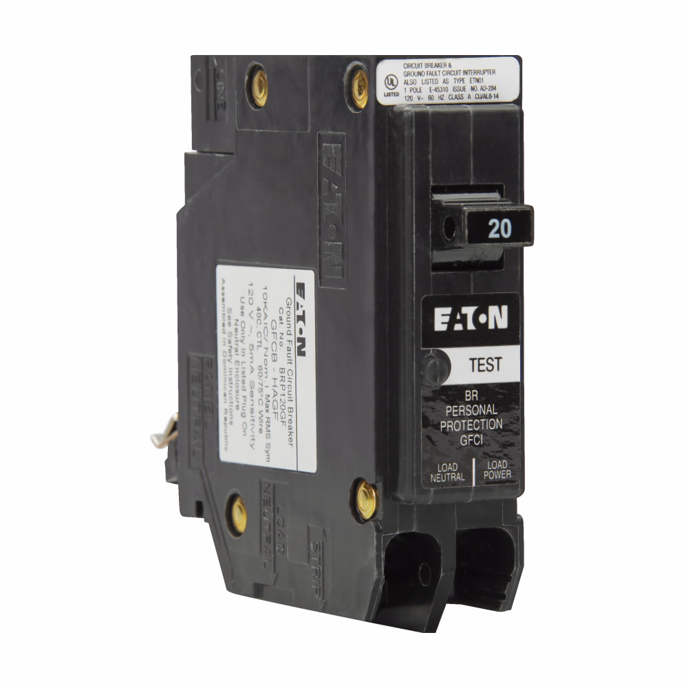 20 Amps Ground Fault Single Pole Circuit Breaker