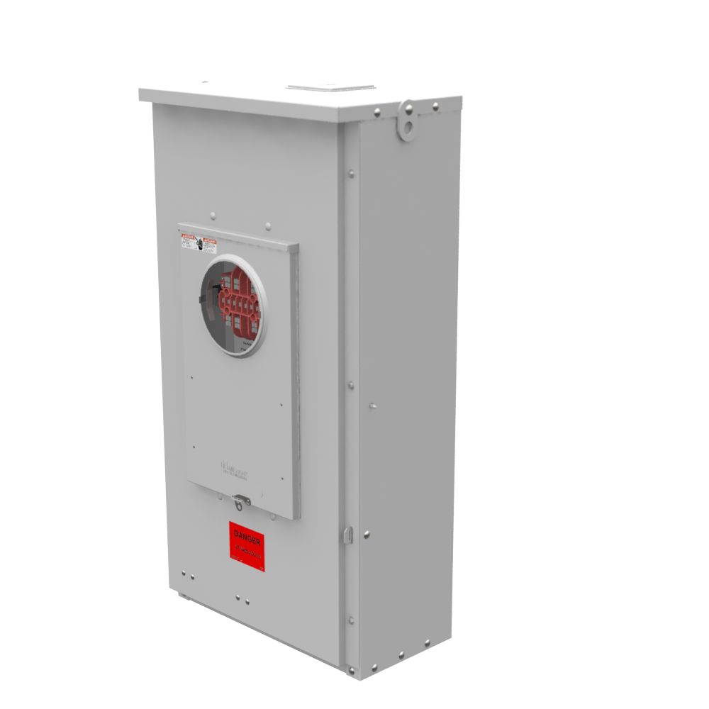 13 Terminal Ringless Large Closing Plate Test Switch Prewired 200-400 Ampere Painted Steel Single Front Piano Hinge Cover Hasp Current Transformer Mounting Included 277-480 Volt