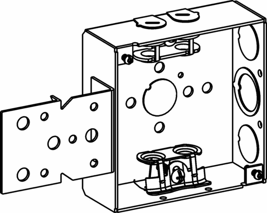 1-1/2" DEEP, 4" SQUARE (4S) BOX WELDED WITH MC CLAMPS & B BRACKET