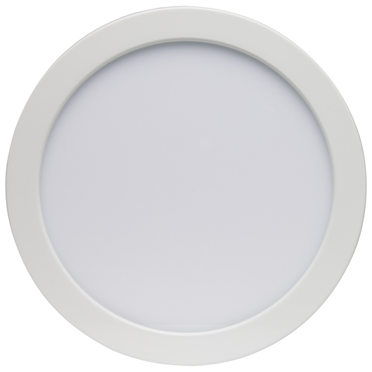 18.5 watt; 9" Flush Mount LED Fixture; 3000K; Round Shape; White Finish; 120 volts