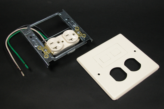 4047 Two-Gang Cover One Duplex Receptacle Installed One Modular Furniture Opening