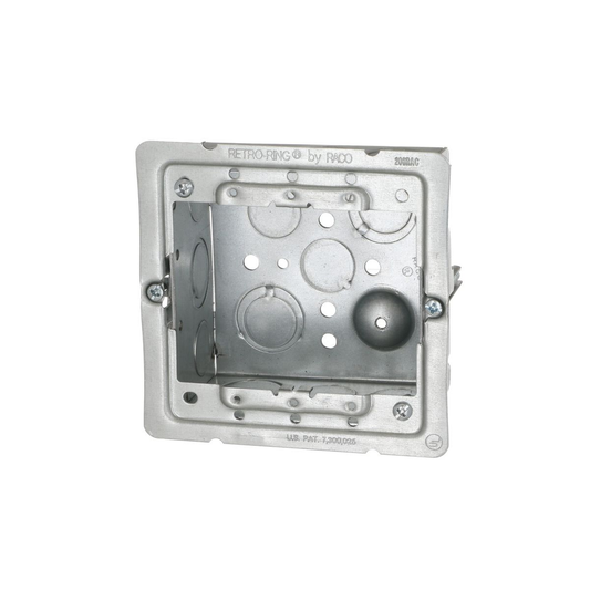 4 in. Square Box, Welded, 2-1/8 in. Deep, Ten 1/2 in. KO's & Five TKO's, Raised Ground, Old-Work