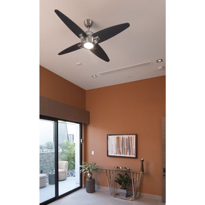 54" 4 Blade Fan w/ LED Light in Brushed Nickel