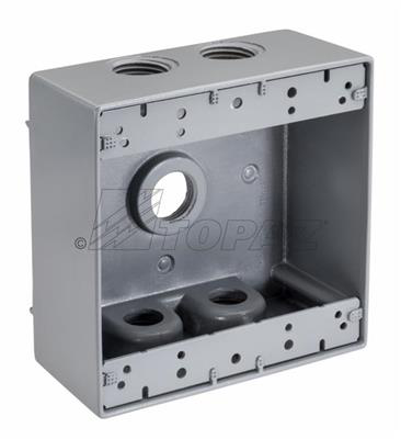 1/2" 5 Hole Double Gang Weatherproof Box