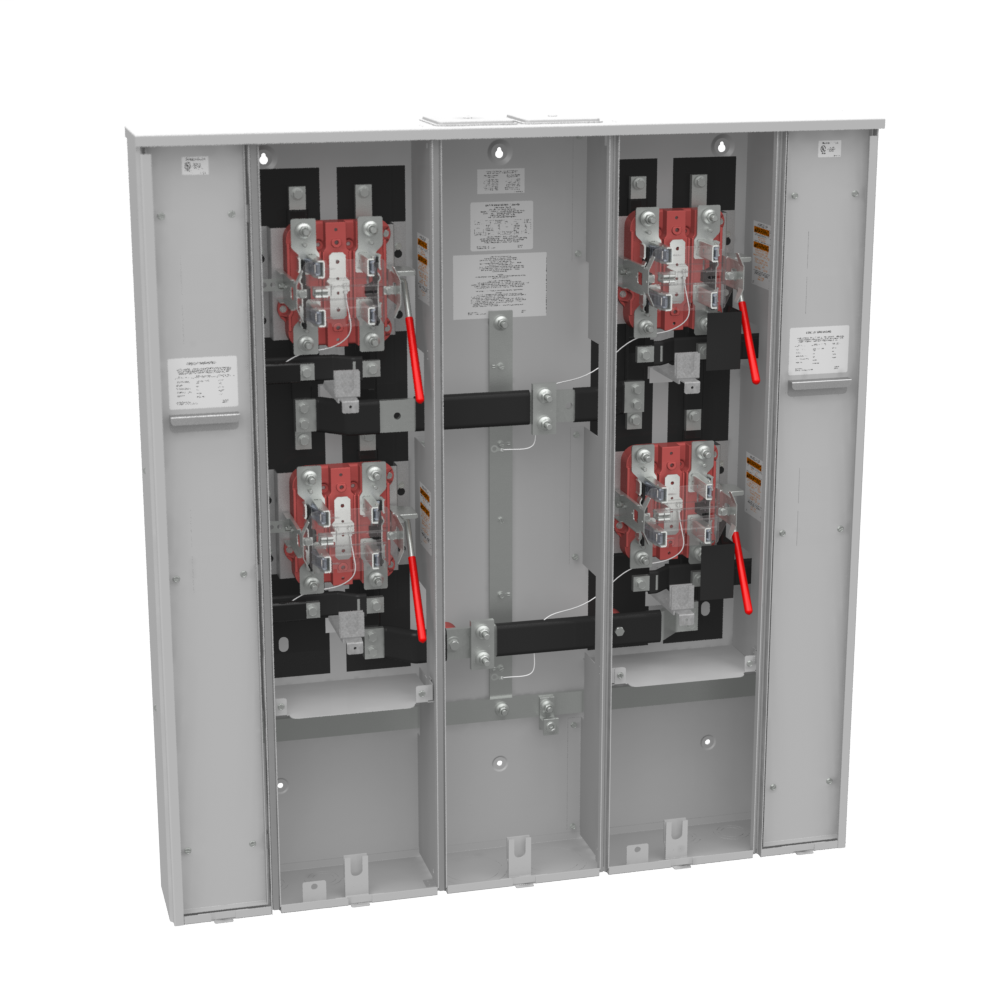 5 Terminal Ringless Large Closing Plate Lever Bypass 4 Position 4-200 Ampere Main Breaker Provision Long Island Lighting Company