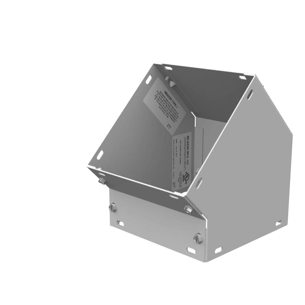 7.656x6x7.656 Wireway Elbow 45 Corner ANSI 61 Gray Steel
