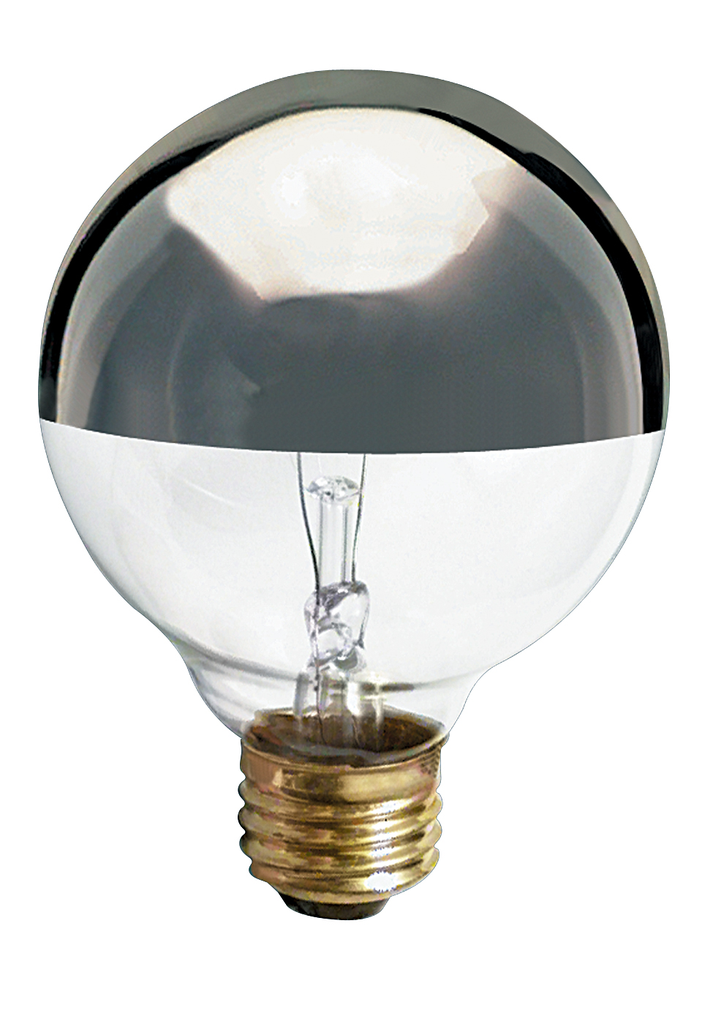 25 Watt G25 Incandescent; Silver Crown; 1500 Average rated hours; 150 Lumens; Medium base; 120 Volt