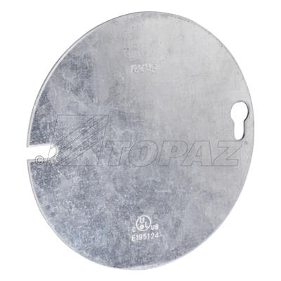 4" Round Pancake Steel Box Covers Blank flat (1) Hole & (1) Slot
