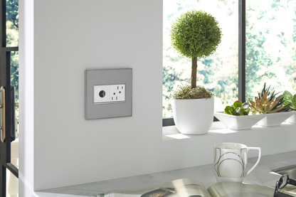 adorne® Brushed Stainless 1-Gang Screwless Wall Plate