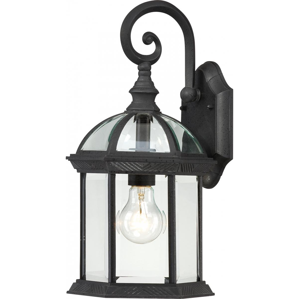 Boxwood - 1 Light - 15" Outdoor Wall with Clear Beveled Glass, Color retail packaging