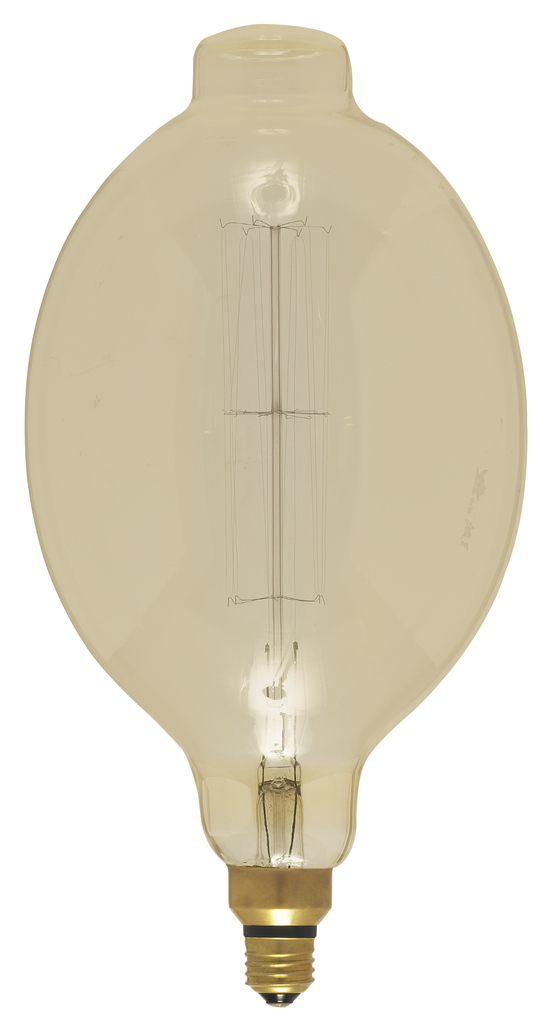 60 Watt BT56 Incandescent vintage style; Amber; 2000 Average rated hours; Medium Base; 120 Volt