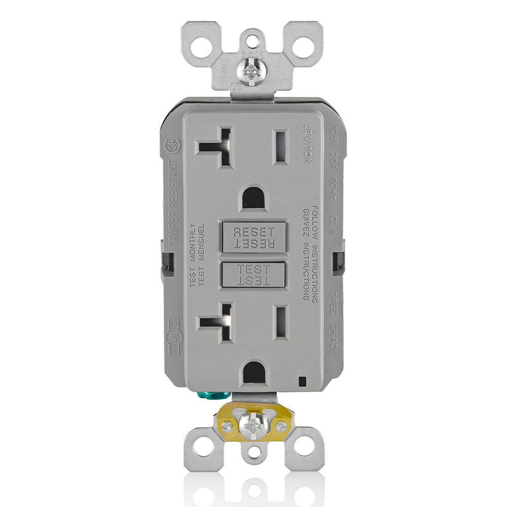 20 Amp, Self Test, Tamper-Resistant GFCI Outlet with LED Indicator Light