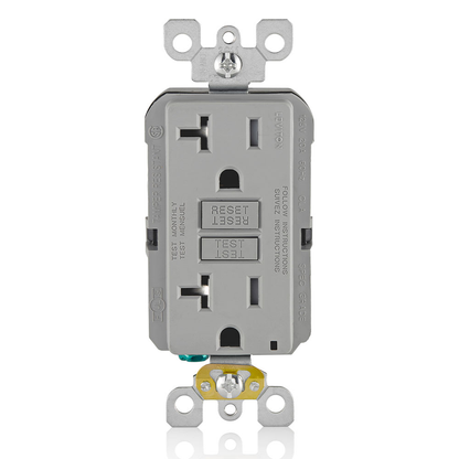 20 Amp, Self Test, Tamper-Resistant GFCI Outlet with LED Indicator Light