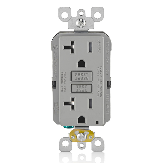 20 Amp, Self Test, Tamper-Resistant GFCI Outlet with LED Indicator Light