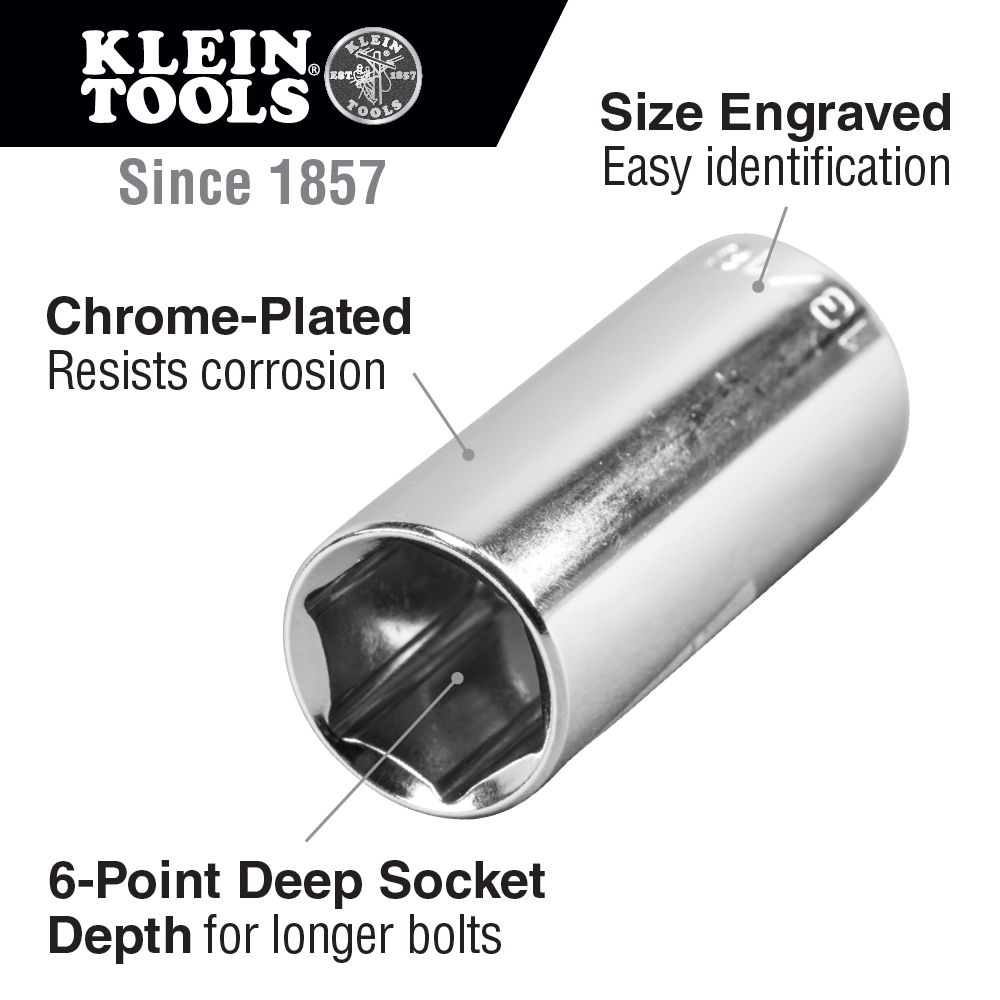 1/2-Inch Deep 6-Point Socket, 3/8-Inch Drive